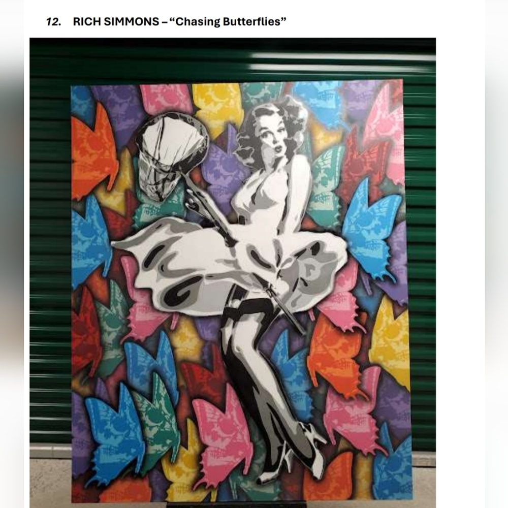 Original Rich Simmons Painting "Chasing Butterflies"